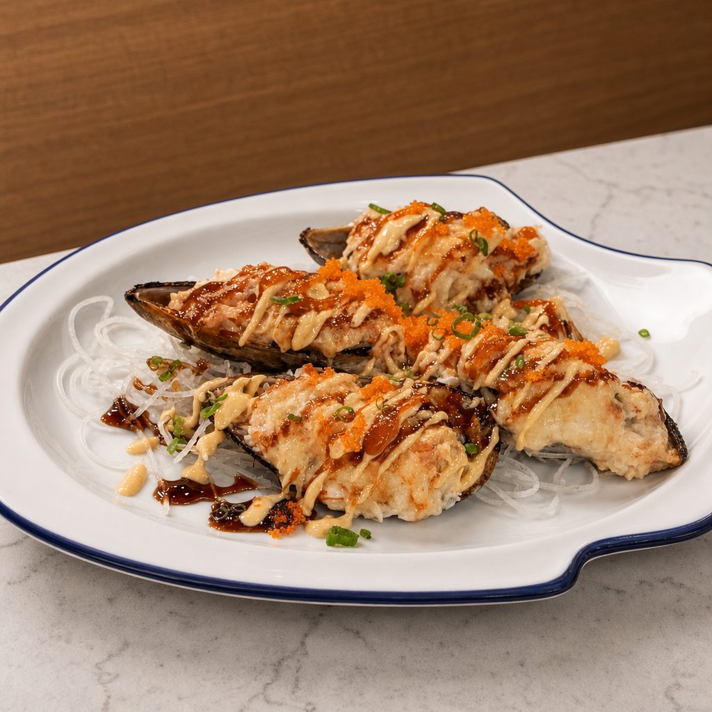Baked Mussels.