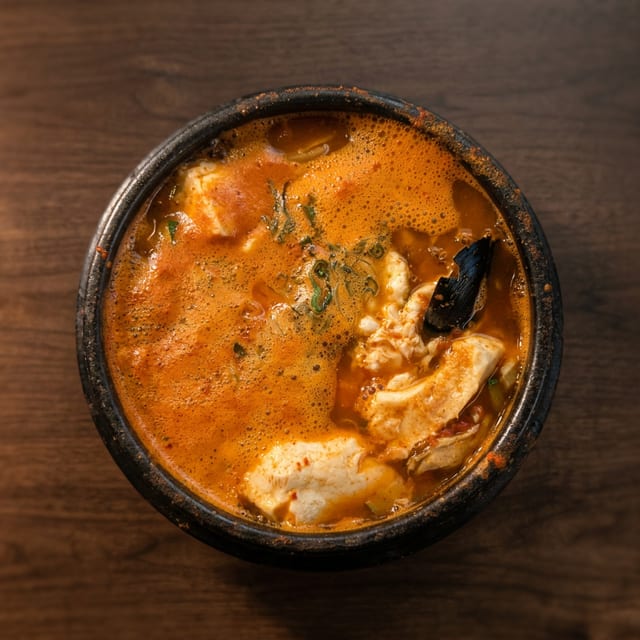 Korean Soft Tofu Soup.
